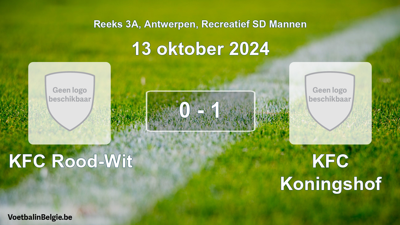 Played match recreational sd men football: KFC Rood-Wit - KFC Koningshof 0 - 1 (13 October 2024)