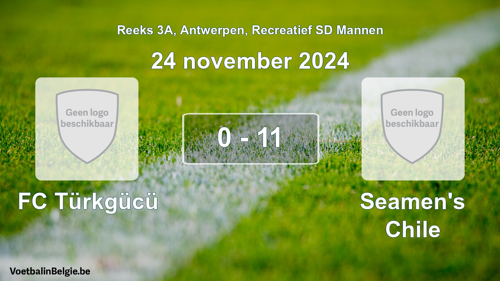 Gespeelde wedstrijd recreatiefvoetbal: FC Türkgücü - Seamen's Chile 0 - 11 (24 november 2024)