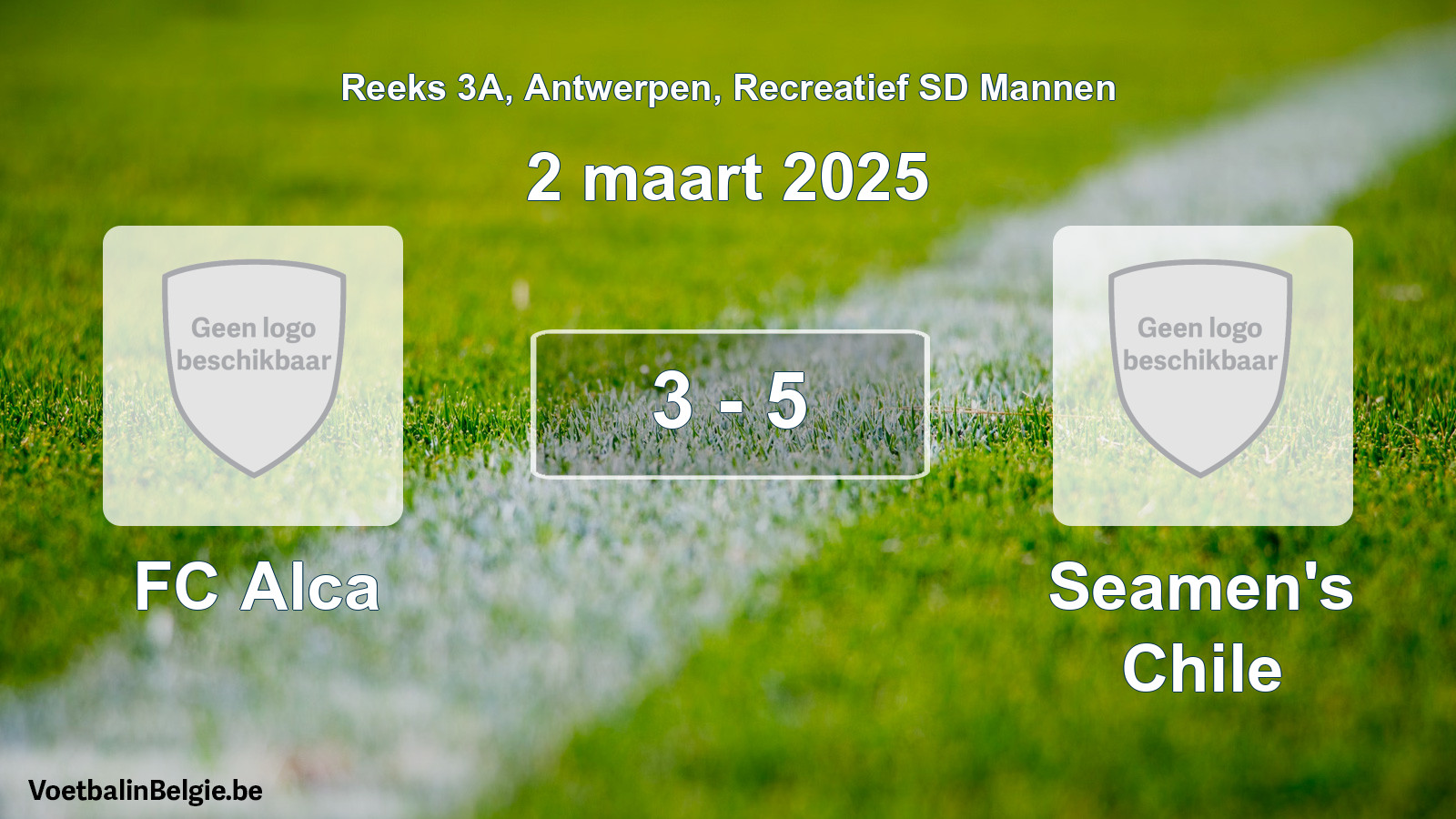 Gespeelde wedstrijd recreatiefvoetbal: FC Alca - Seamen's Chile 3 - 5 (2 maart 2025)