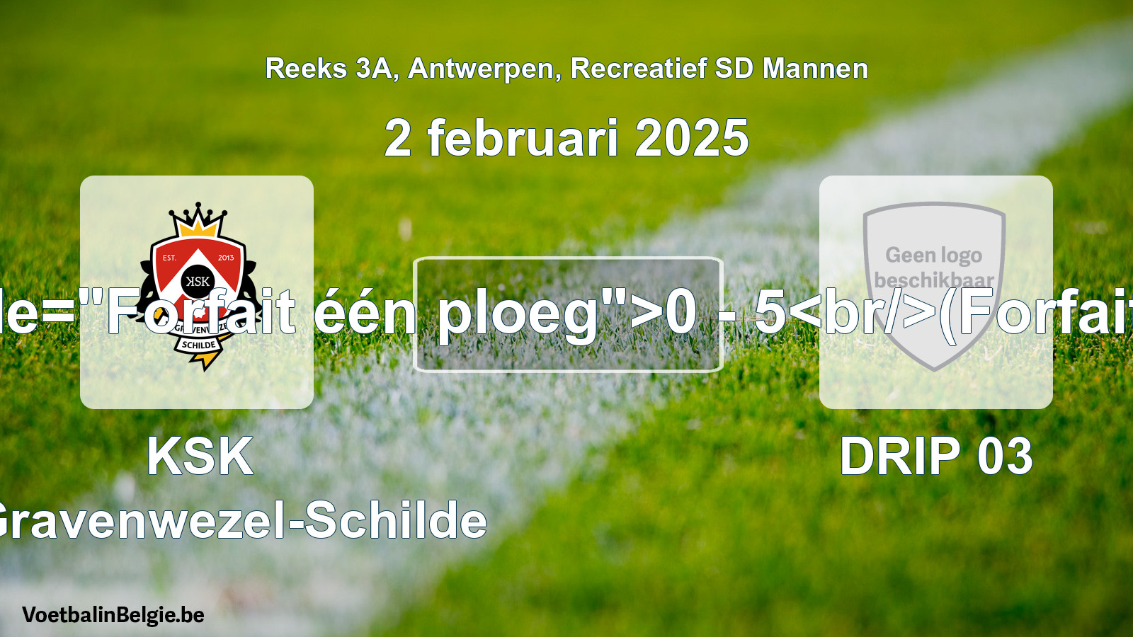 Forfeited: KSK 's-Gravenwezel-Schilde - DRIP 03 0 - 5 (2 February 2025)