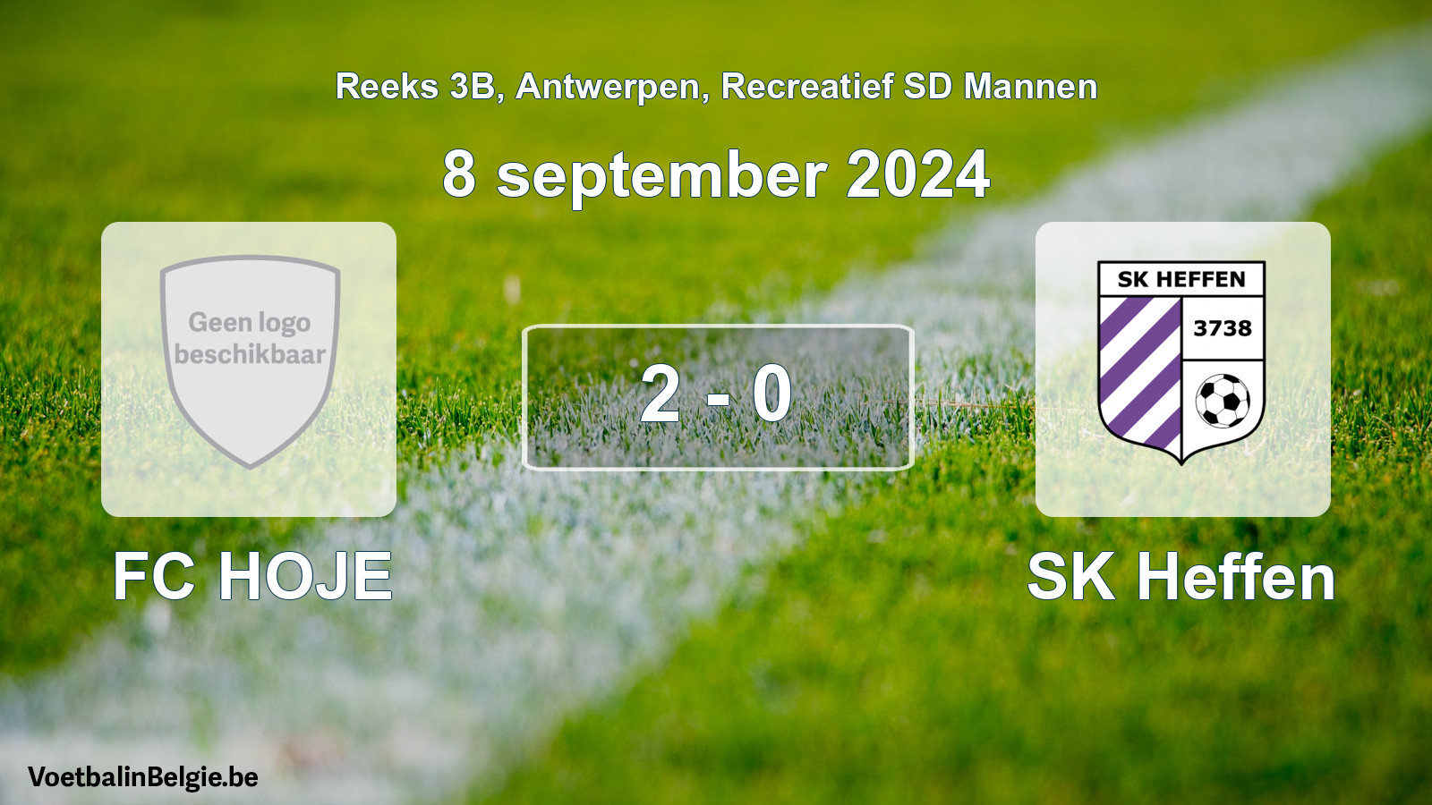 Played match recreational sd men football: FC HOJE - SK Heffen 2 - 0 (8 September 2024)