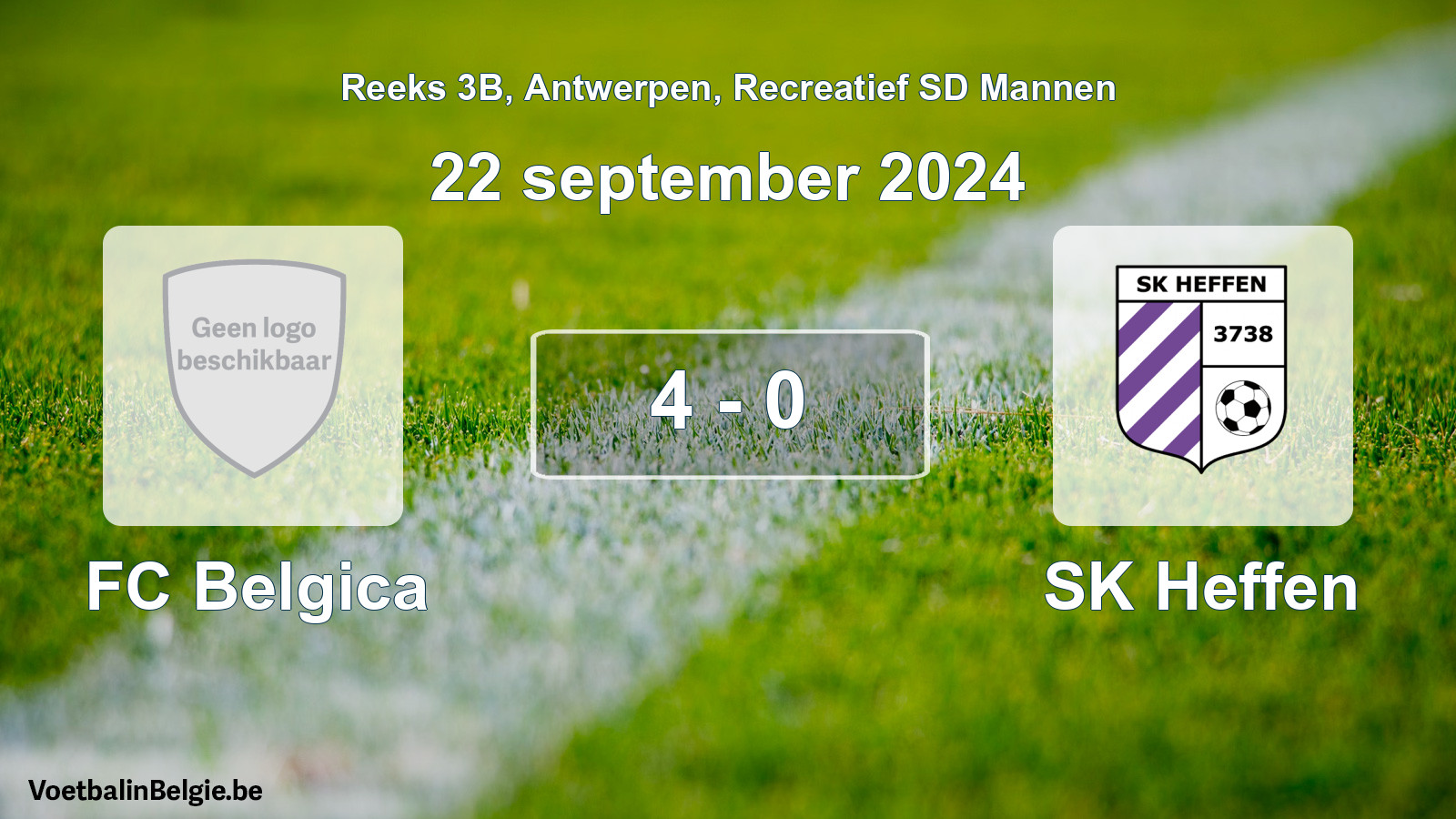 Gespieltes Spiel freizeit sd männer-Fußball: FC Belgica - SK Heffen 4 - 0 (22 September 2024)