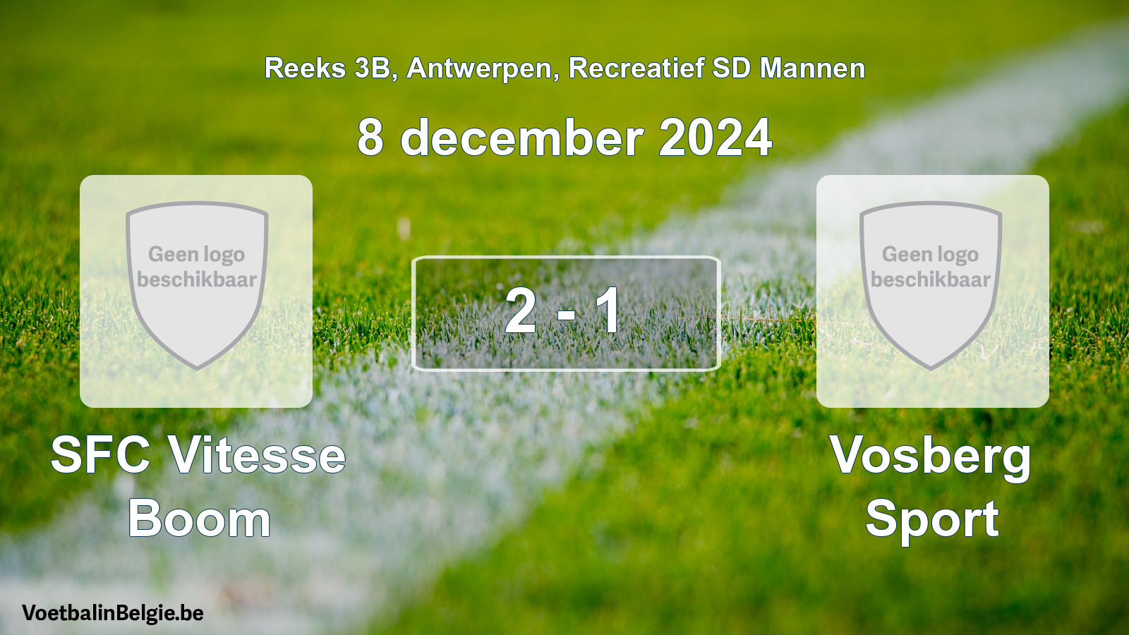 Gespeelde wedstrijd recreatiefvoetbal: SFC Vitesse Boom - Vosberg Sport 2 - 1 (8 december 2024)