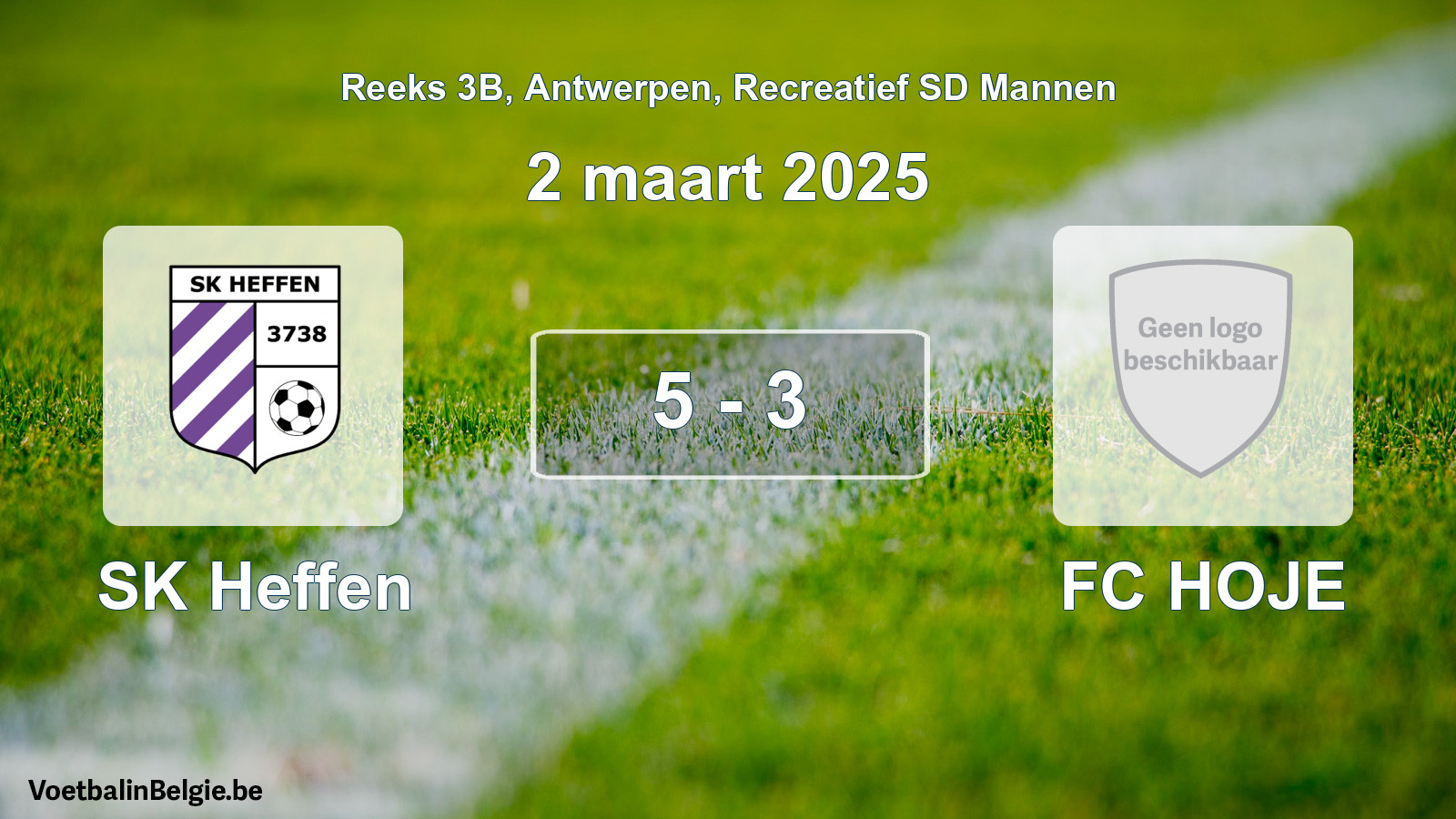 Gespieltes Spiel freizeit sd männer-Fußball: SK Heffen - FC HOJE 5 - 3 (2 März 2025)