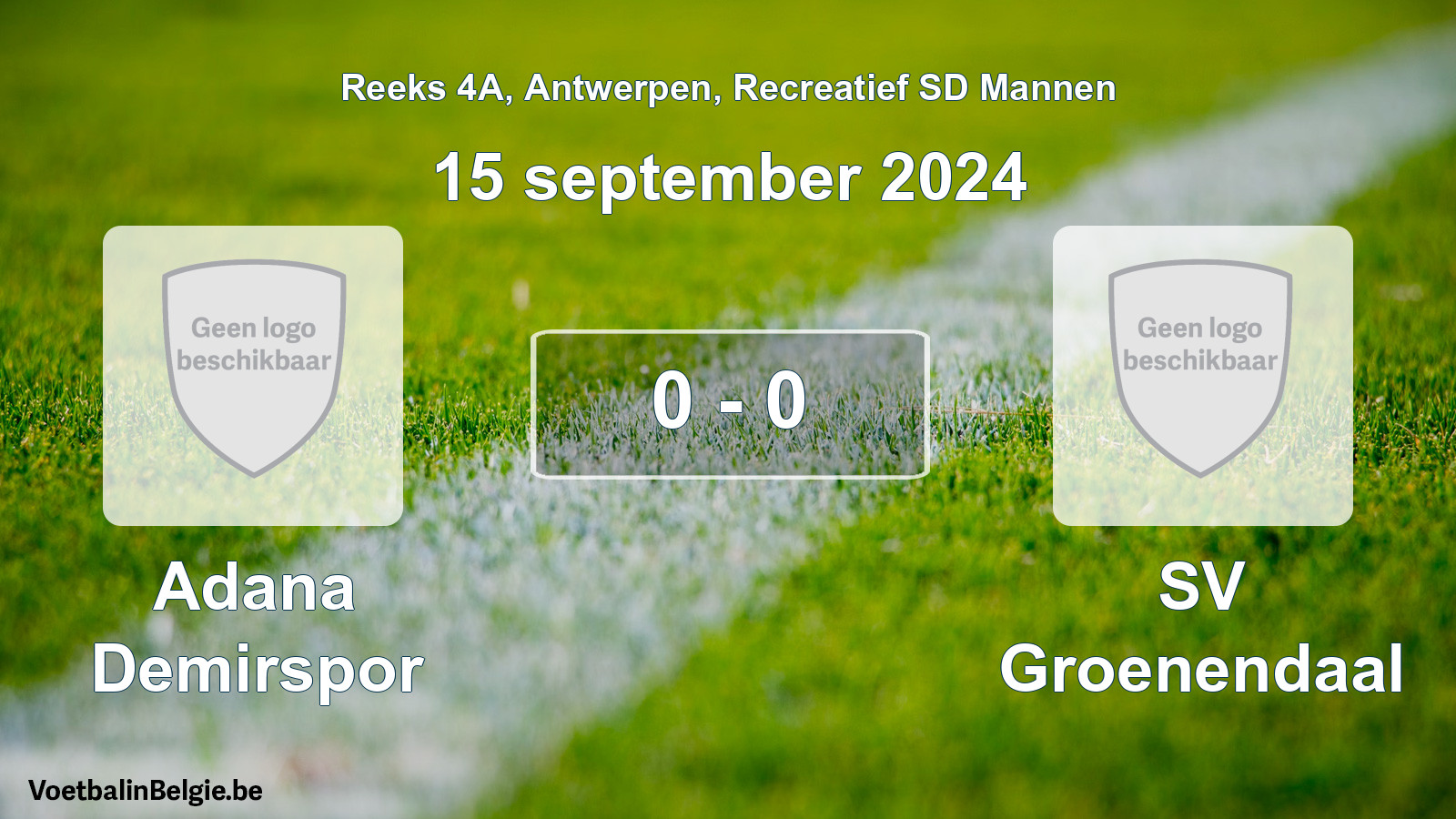 Gespeelde wedstrijd recreatiefvoetbal: Adana Demirspor - SV Groenendaal 0 - 0 (15 september 2024)