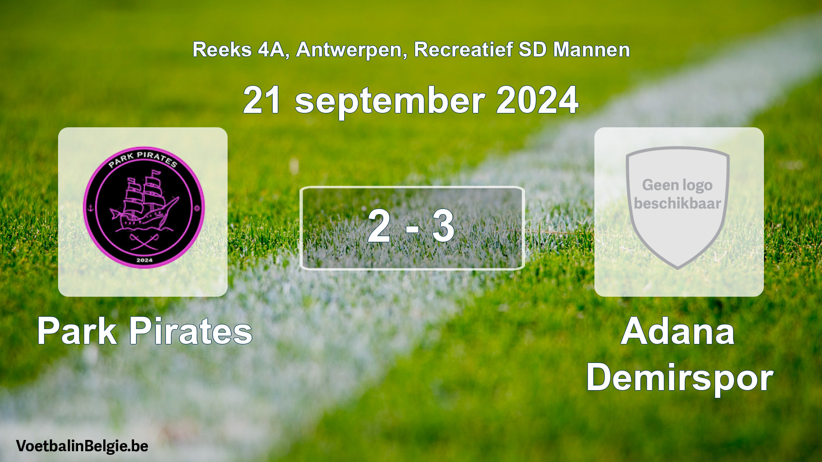 Gespeelde wedstrijd recreatiefvoetbal: Park Pirates - Adana Demirspor 2 - 3 (21 september 2024)