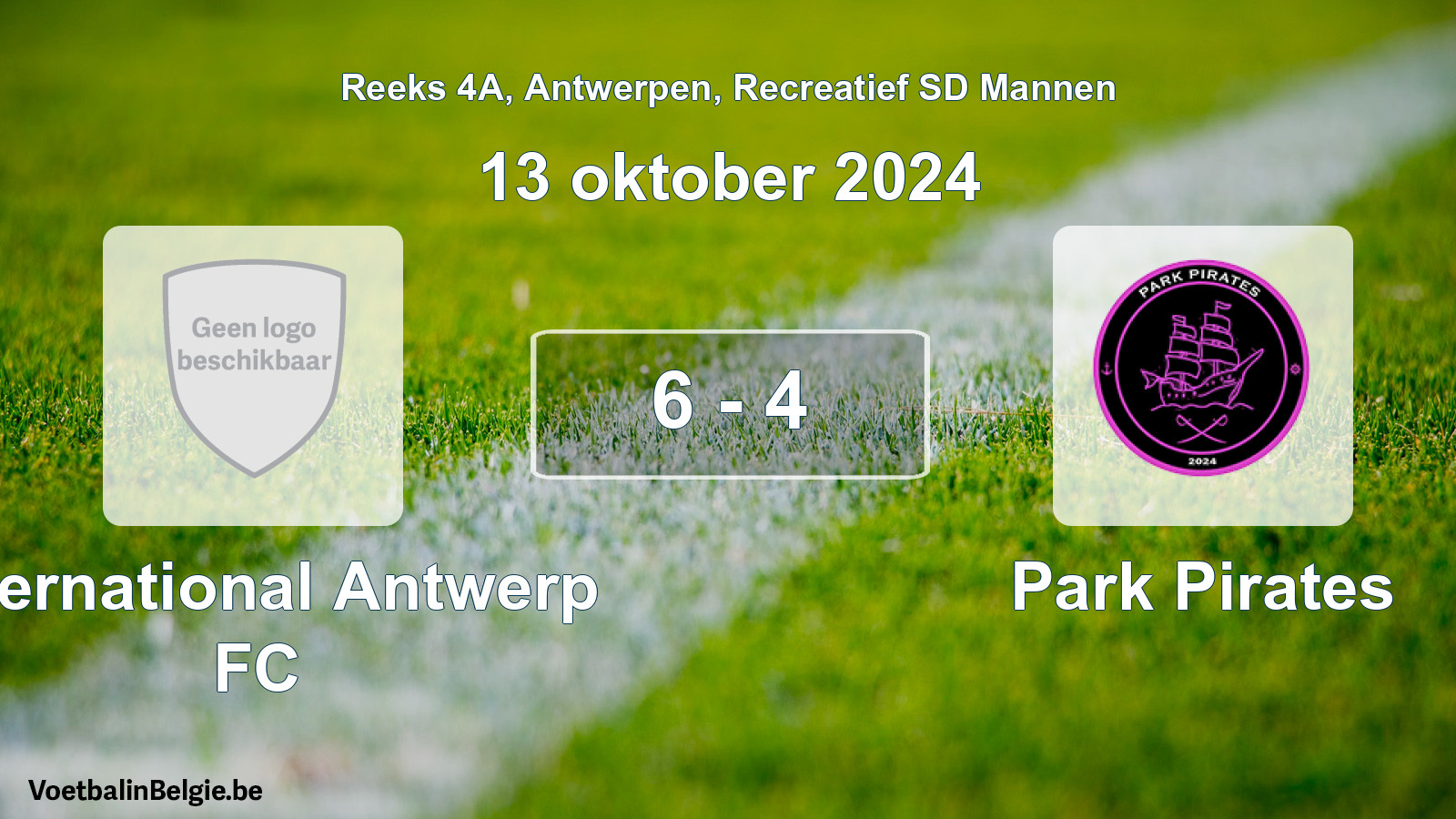 Played match recreational sd men football: International Antwerp FC - Park Pirates 6 - 4 (13 October 2024)