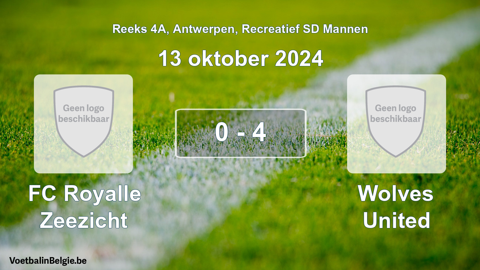 Gespeelde wedstrijd recreatiefvoetbal: FC Royalle Zeezicht - Wolves United 0 - 4 (13 oktober 2024)