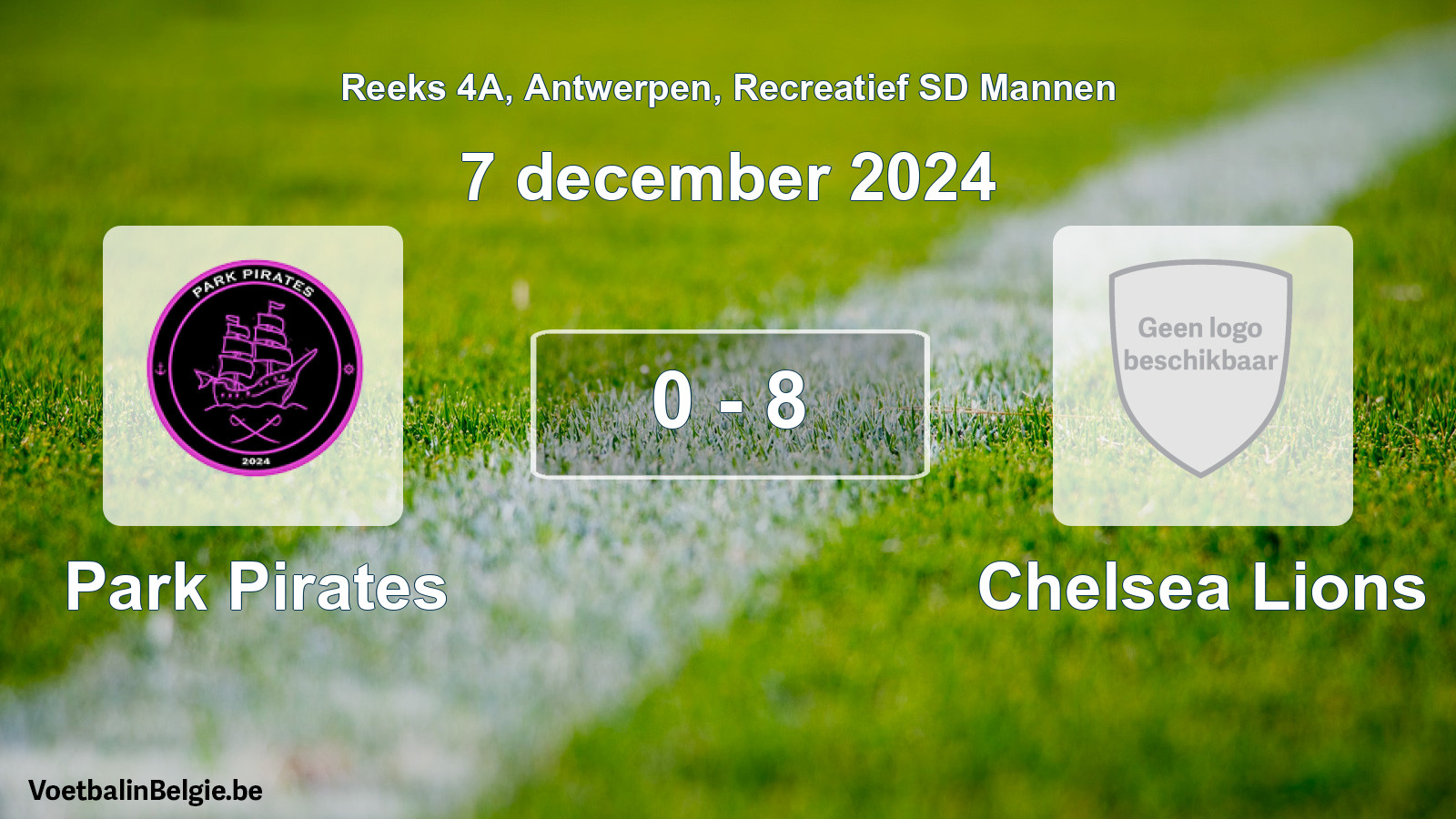 Gespieltes Spiel freizeit sd männer-Fußball: Park Pirates - Chelsea Lions 0 - 8 (7 Dezember 2024)