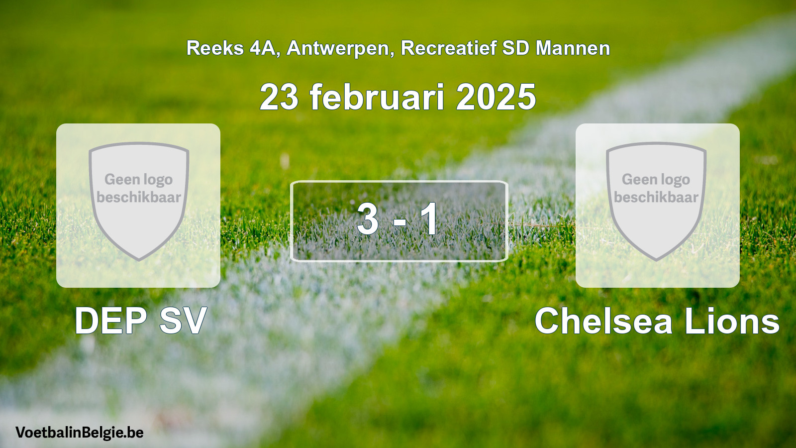 Gespeelde wedstrijd recreatiefvoetbal: DEP SV - Chelsea Lions 3 - 1 (23 februari 2025)
