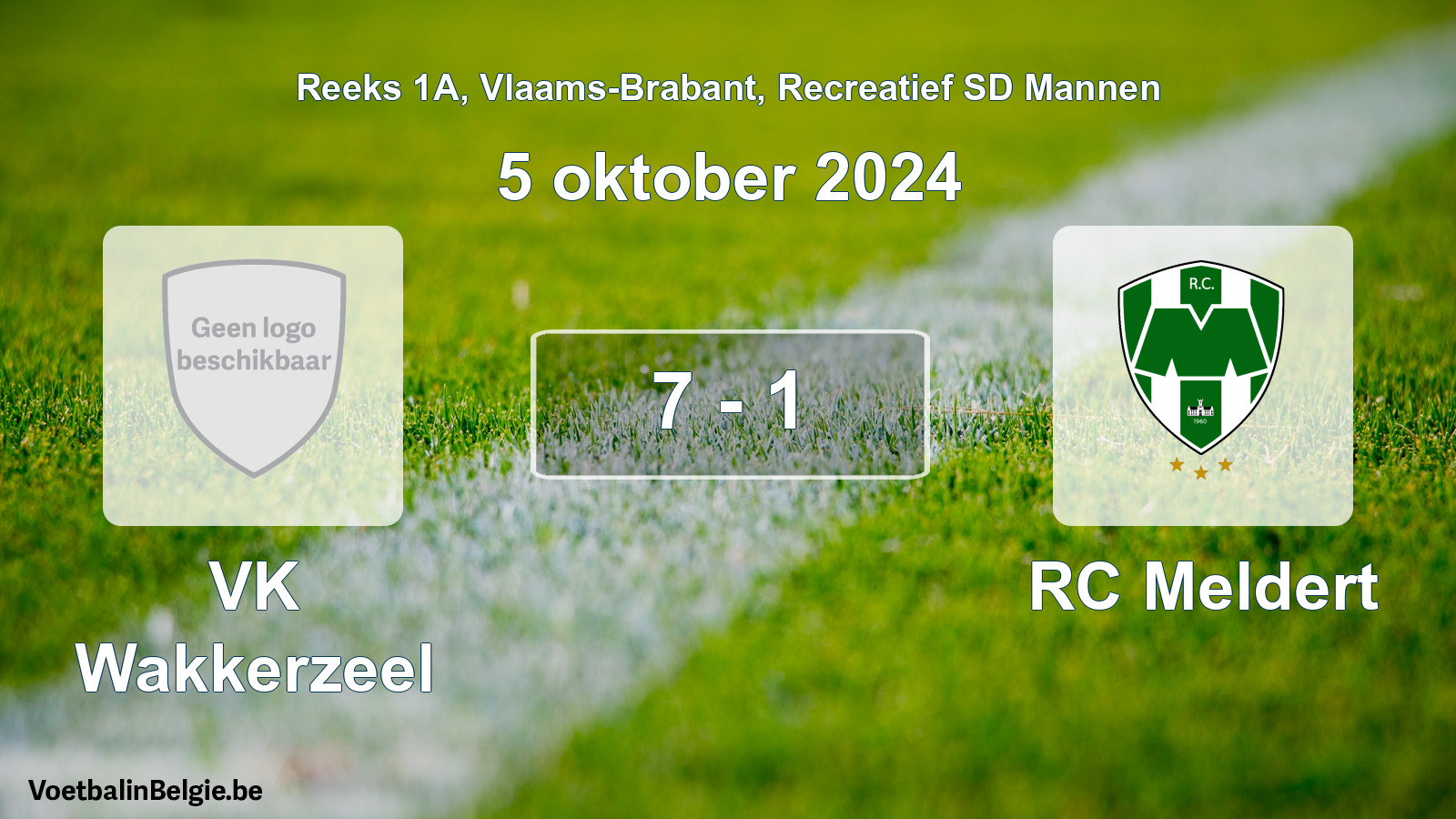 Gespeelde wedstrijd recreatiefvoetbal: VK Wakkerzeel - RC Meldert 7 - 1 (5 oktober 2024)