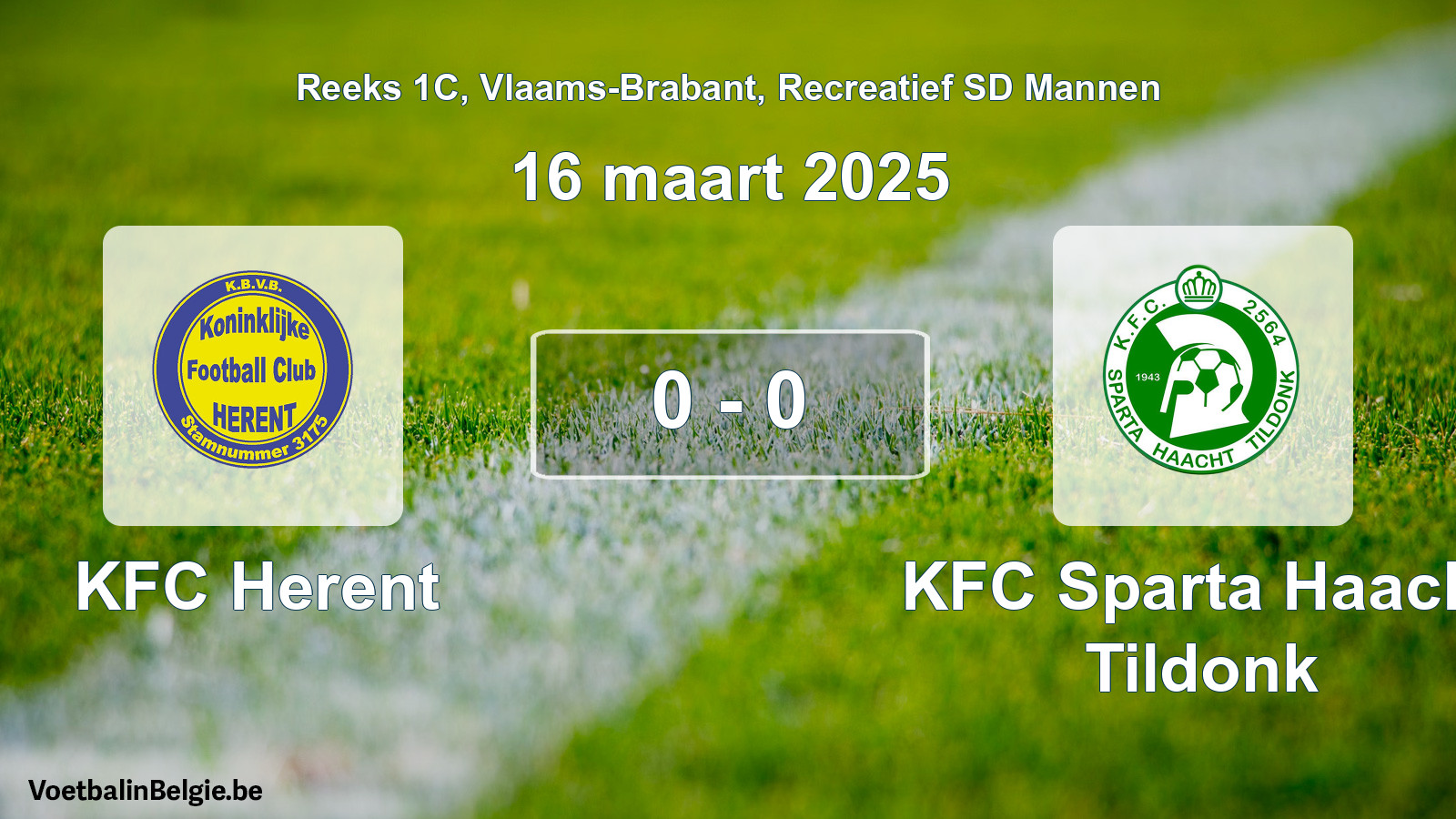 Gespeelde wedstrijd recreatiefvoetbal: KFC Herent - KFC Sparta Haacht Tildonk 0 - 0 (16 maart 2025)