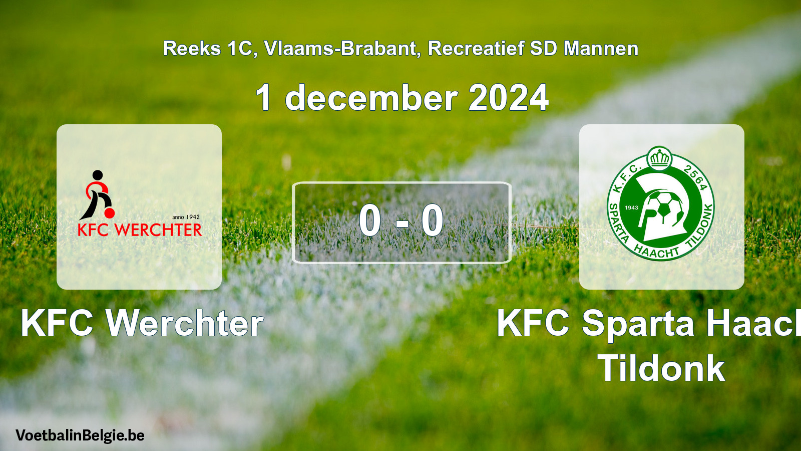 Gespeelde wedstrijd recreatiefvoetbal: KFC Werchter - KFC Sparta Haacht Tildonk 0 - 0 (1 december 2024)
