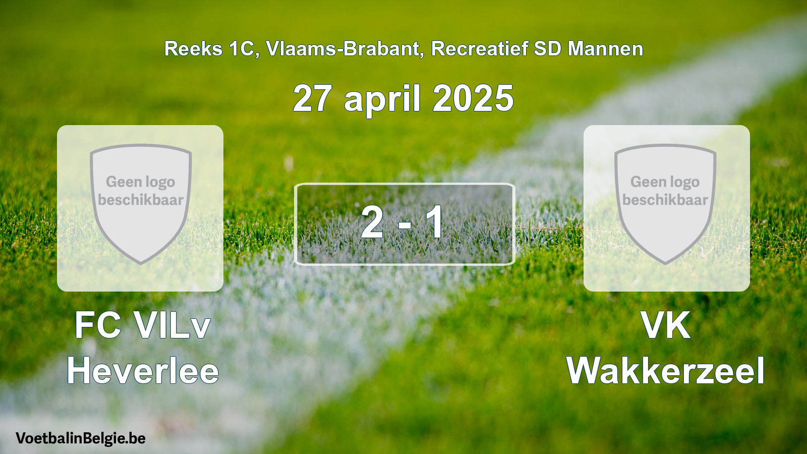 Gespeelde wedstrijd recreatiefvoetbal: FC VILv Heverlee - VK Wakkerzeel 2 - 1 (27 april 2025)