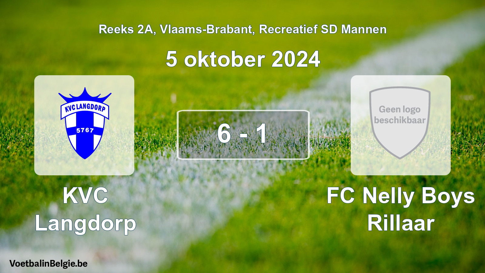 Gespeelde wedstrijd recreatiefvoetbal: KVC Langdorp - FC Nelly Boys Rillaar 6 - 1 (5 oktober 2024)
