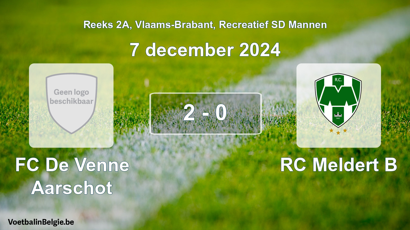 Gespeelde wedstrijd recreatiefvoetbal: FC De Venne Aarschot - RC Meldert B 2 - 0 (7 december 2024)