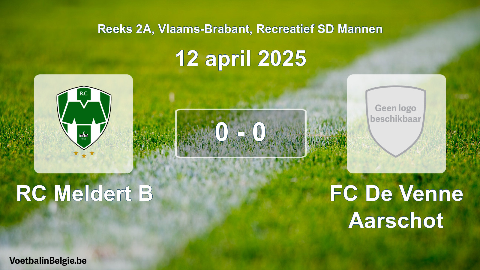 Gespeelde wedstrijd recreatiefvoetbal: RC Meldert B - FC De Venne Aarschot 0 - 0 (12 april 2025)