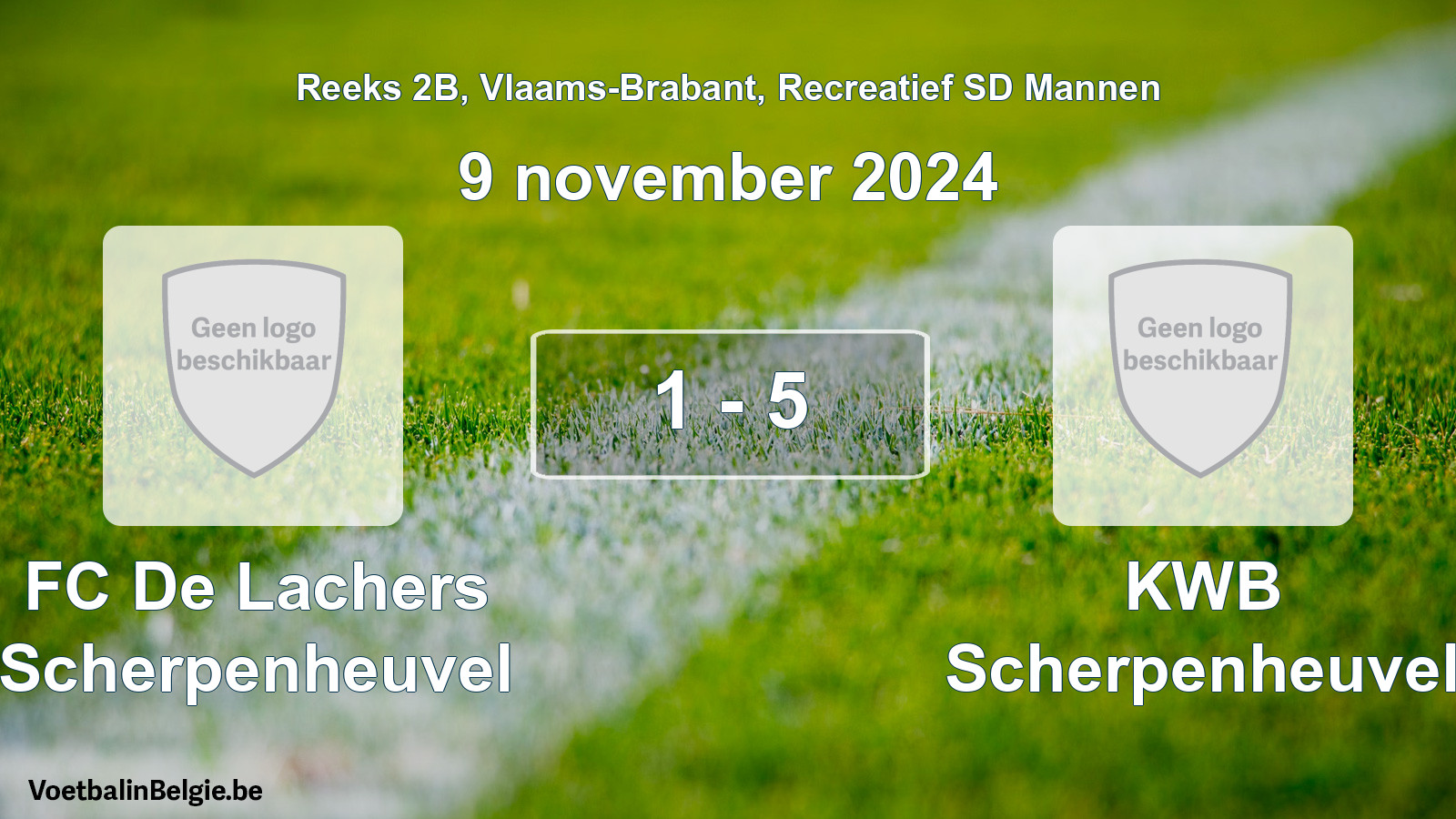Gespeelde wedstrijd recreatiefvoetbal: FC De Lachers Scherpenheuvel - KWB Scherpenheuvel 1 - 5 (9 november 2024)