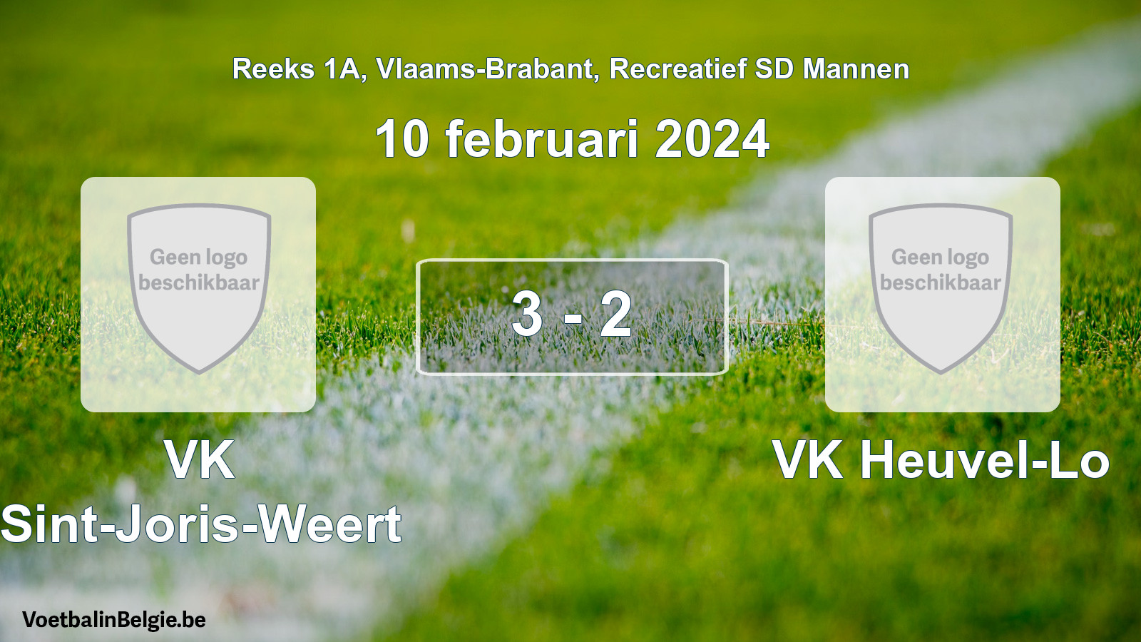 Gespeelde wedstrijd recreatiefvoetbal: VK Sint-Joris-Weert - VK Heuvel-Lo 3 - 2 (10 februari 2024)