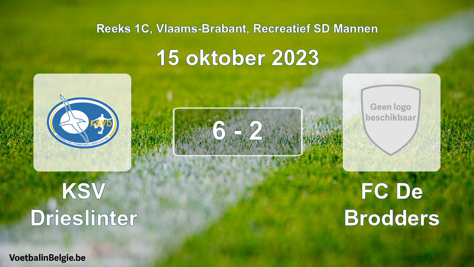 Gespeelde wedstrijd recreatiefvoetbal: KSV Drieslinter - FC De Brodders 6 - 2 (15 oktober 2023)