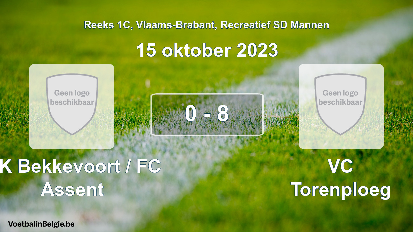 Gespeelde wedstrijd recreatiefvoetbal: KK Bekkevoort / FC Assent - VC Torenploeg 0 - 8 (15 oktober 2023)
