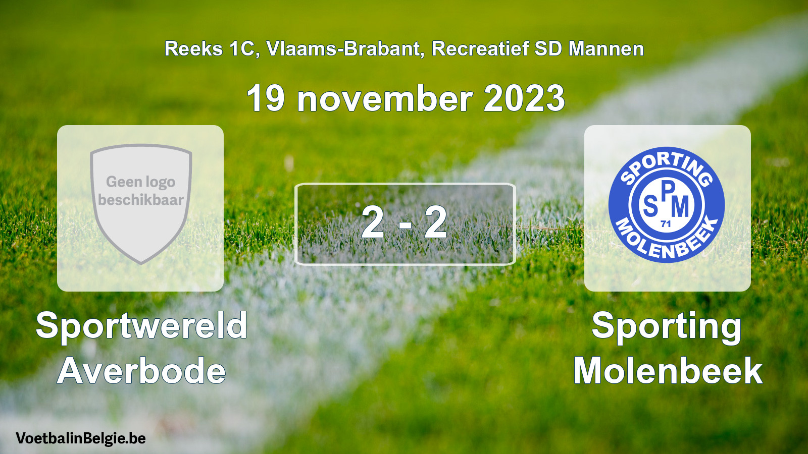 Gespeelde wedstrijd recreatiefvoetbal: Sportwereld Averbode - Sporting Molenbeek 2 - 2 (19 november 2023)