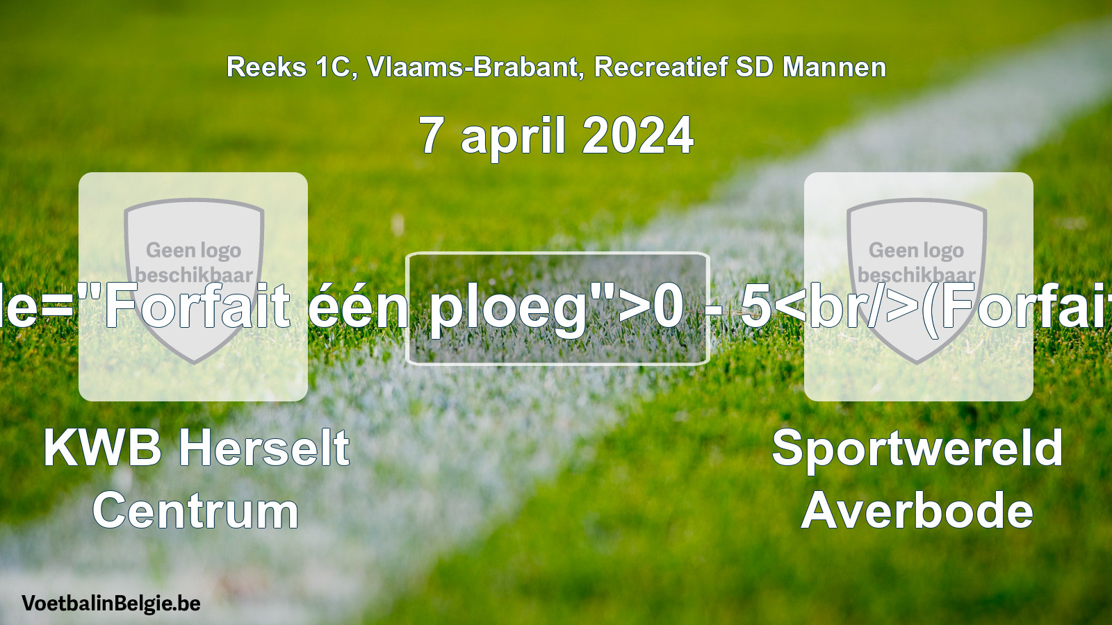 Forfait gegeven: KWB Herselt Centrum - Sportwereld Averbode 0 - 5 (7 april 2024)