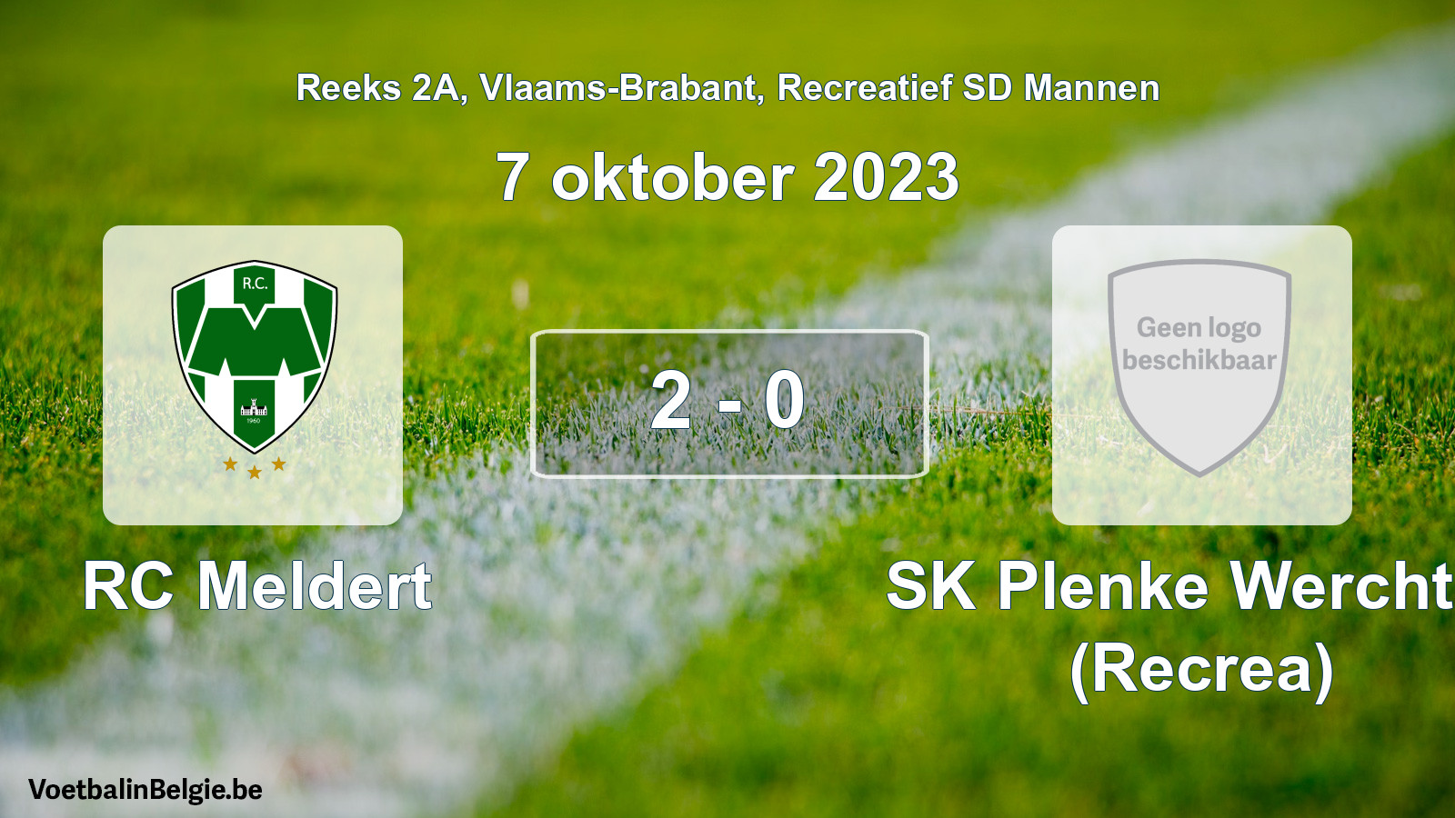 Gespeelde wedstrijd recreatiefvoetbal: RC Meldert - SK Plenke Werchter (Recrea) 2 - 0 (7 oktober 2023)