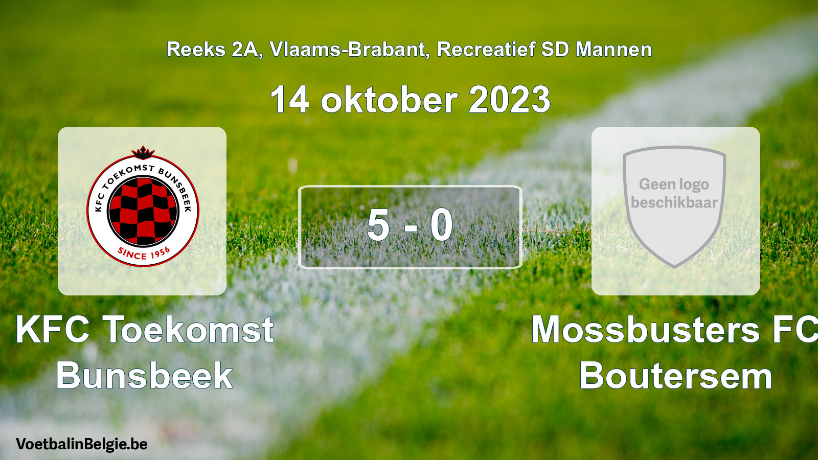 Gespeelde wedstrijd recreatiefvoetbal: KFC Toekomst Bunsbeek - Mossbusters FC Boutersem 5 - 0 (14 oktober 2023)