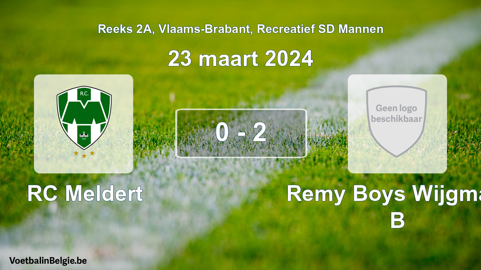 Gespeelde wedstrijd recreatiefvoetbal: RC Meldert - Remy Boys Wijgmaal B 0 - 2 (23 maart 2024)