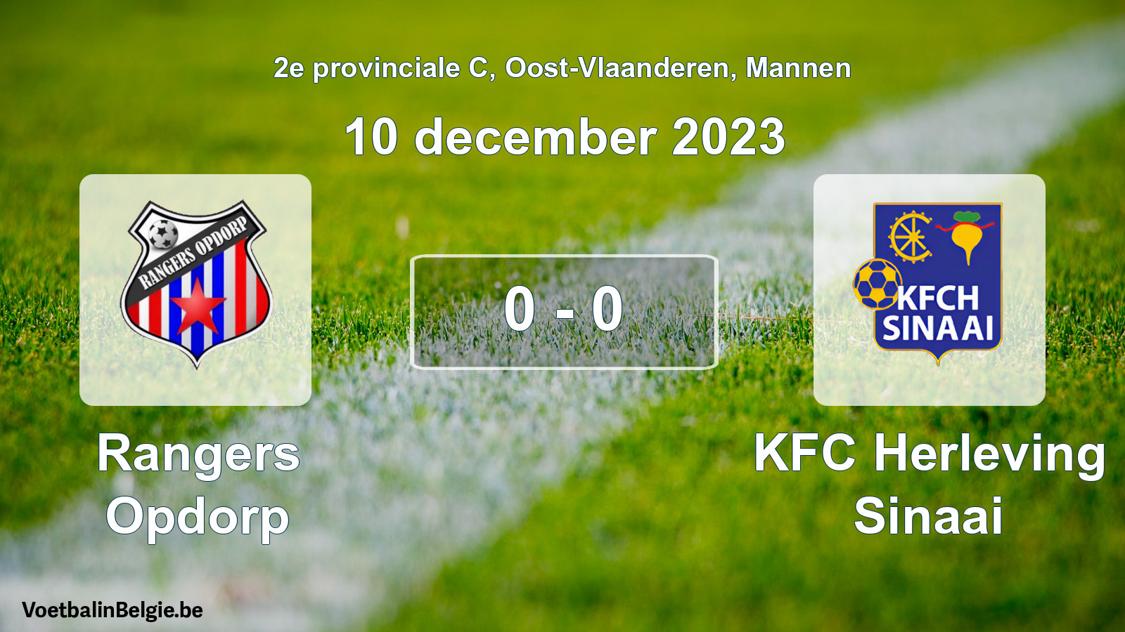 Gespeelde wedstrijd mannenvoetbal: Rangers Opdorp - KFC Herleving Sinaai 0 - 0 (10 december 2023)