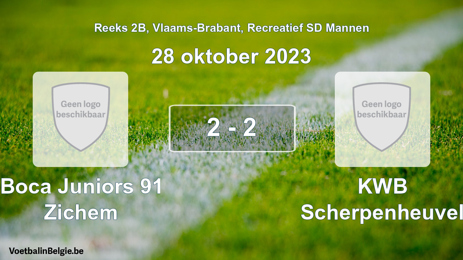 Gespeelde wedstrijd recreatiefvoetbal: Boca Juniors 91 Zichem - KWB Scherpenheuvel 2 - 2 (28 oktober 2023)