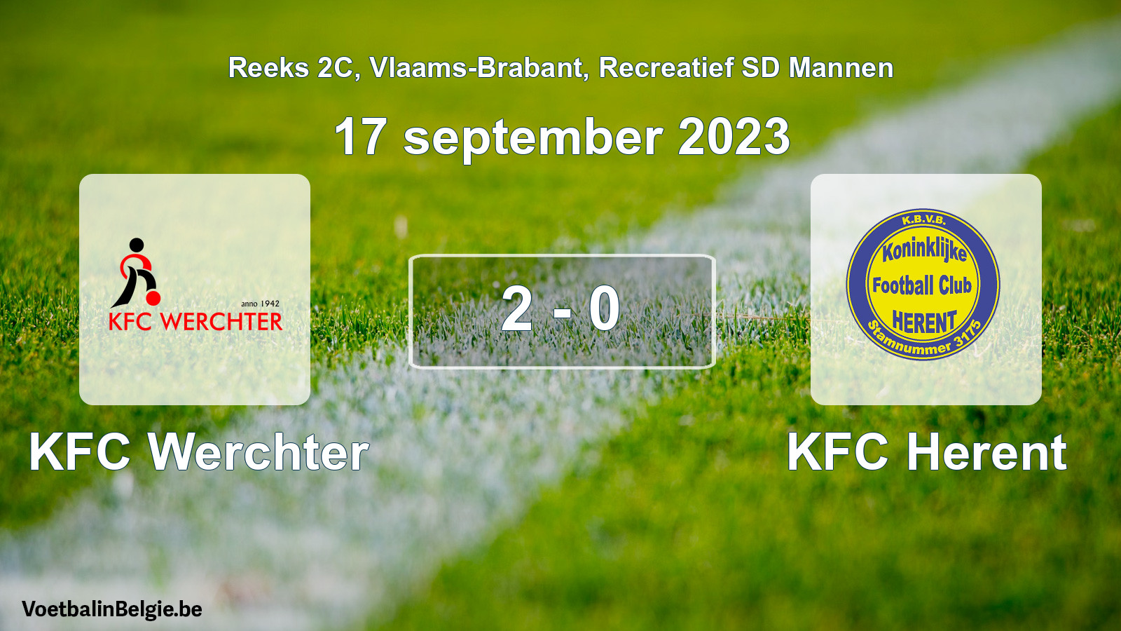 Gespeelde wedstrijd recreatiefvoetbal: KFC Werchter - KFC Herent 2 - 0 (17 september 2023)