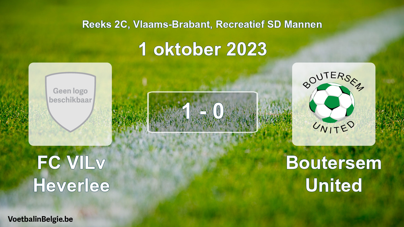 Gespeelde wedstrijd recreatiefvoetbal: FC VILv Heverlee - Boutersem United 1 - 0 (1 oktober 2023)