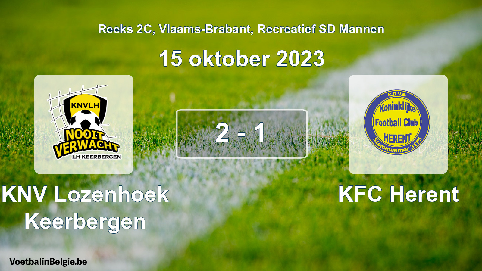 Gespeelde wedstrijd recreatiefvoetbal: KNV Lozenhoek Keerbergen - KFC Herent 2 - 1 (15 oktober 2023)