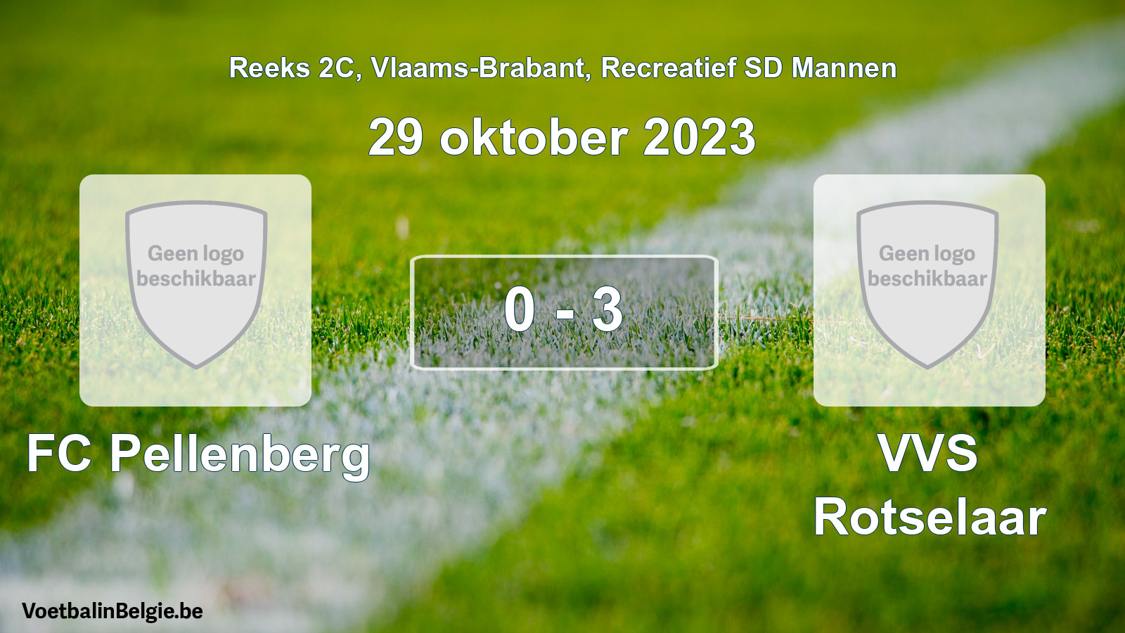 Gespeelde wedstrijd recreatiefvoetbal: FC Pellenberg - VVS Rotselaar 0 - 3 (29 oktober 2023)