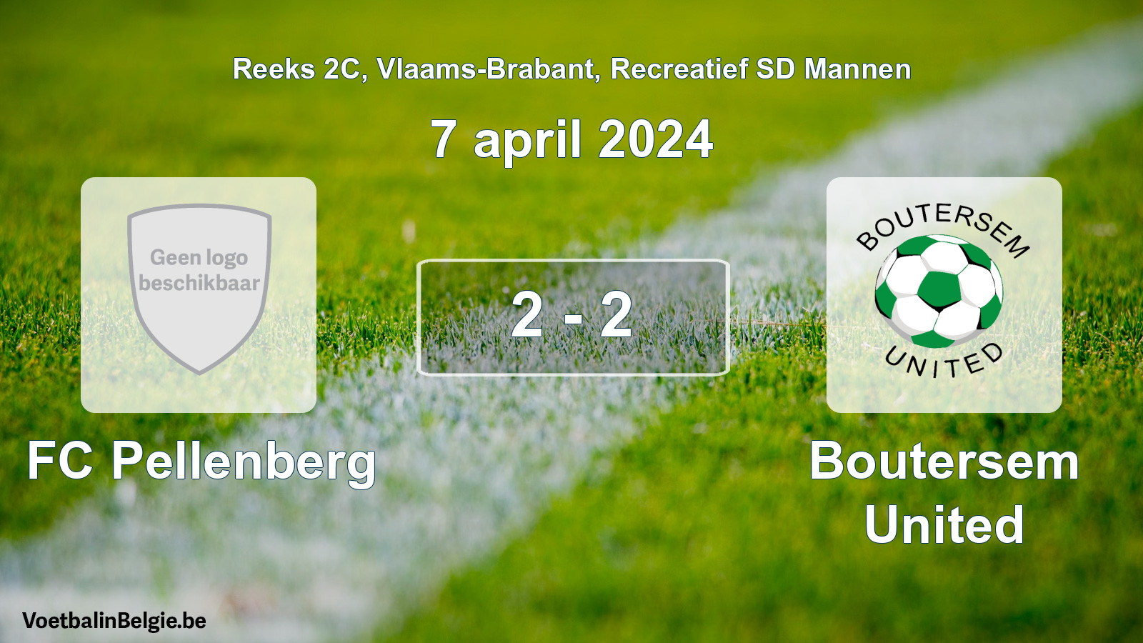 Gespeelde wedstrijd recreatiefvoetbal: FC Pellenberg - Boutersem United 2 - 2 (7 april 2024)