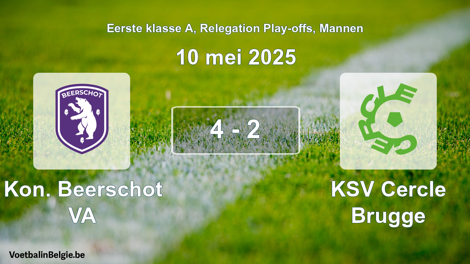 Gespeelde wedstrijd mannenvoetbal: Kon. Beerschot VA - KSV Cercle Brugge 4 - 2 (10 mei 2025)