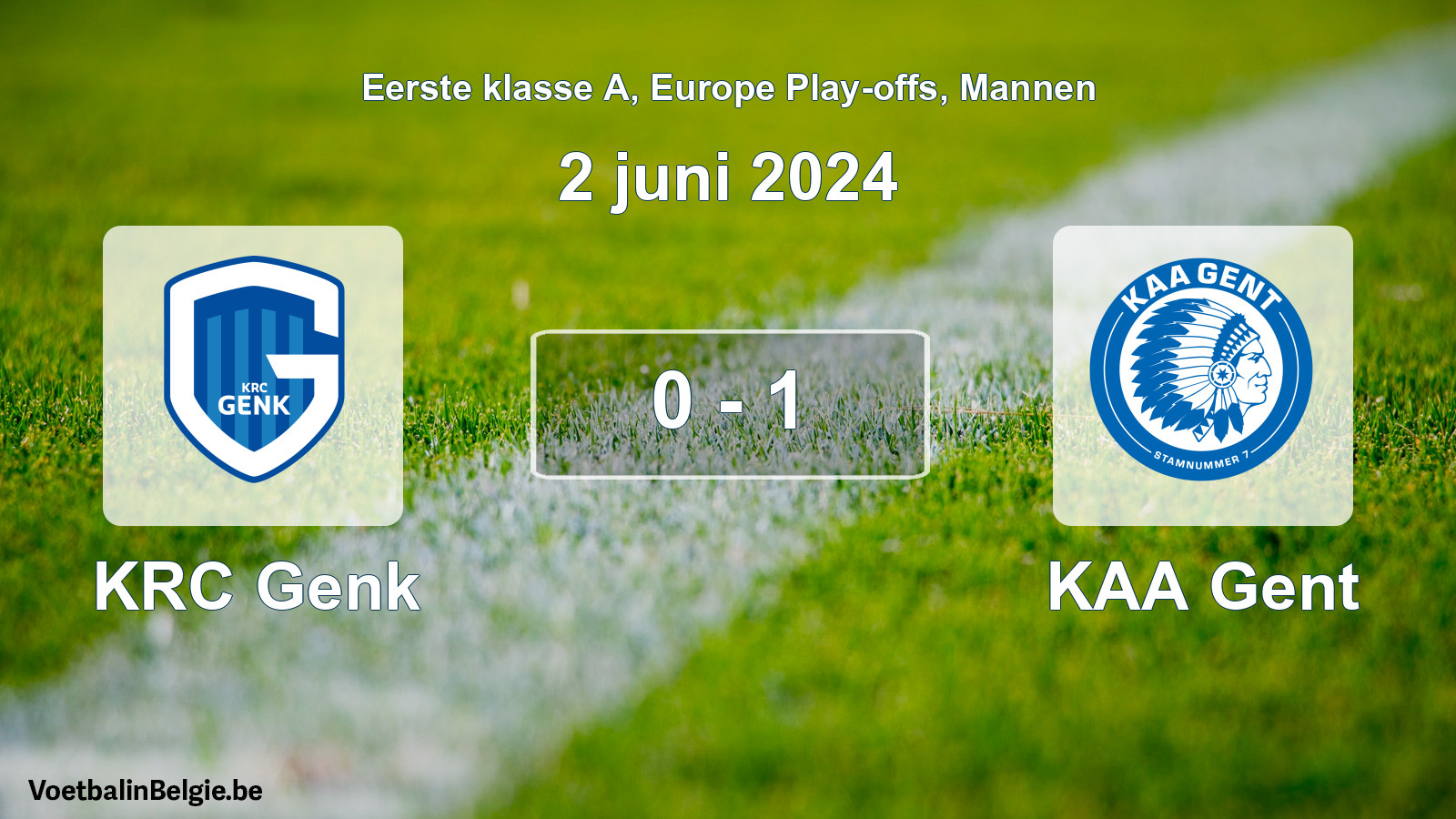 Gespeelde wedstrijd mannenvoetbal: KRC Genk - KAA Gent 0 - 1 (2 juni 2024)