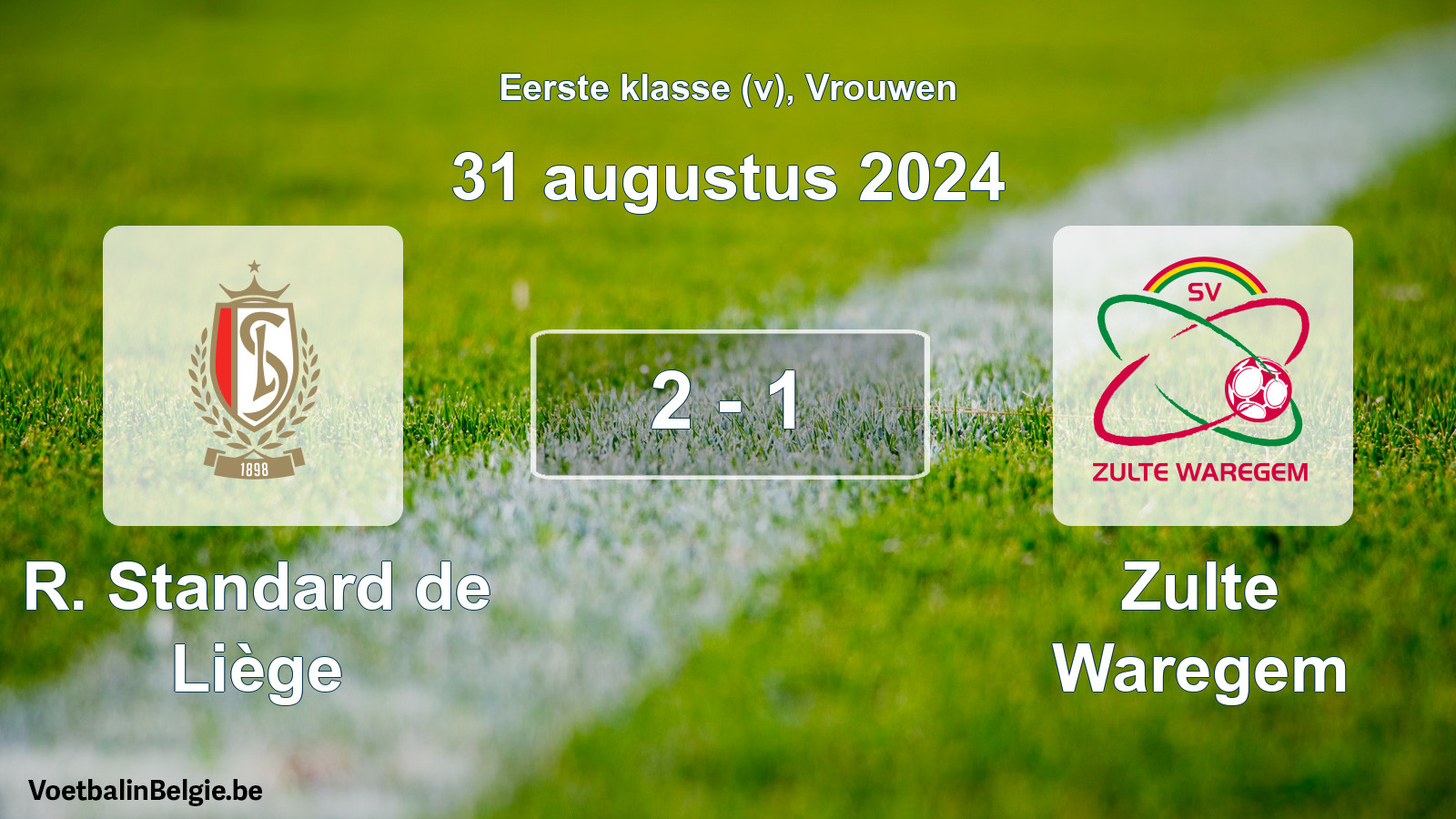 Played match women football: R. Standard de Liège - Zulte Waregem 2 - 1 (31 August 2024)