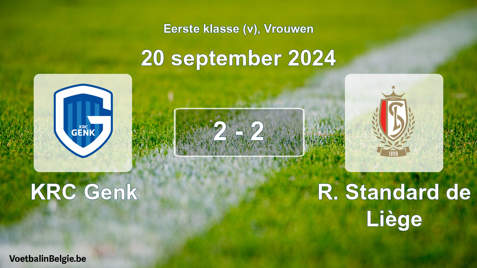 Played match women football: KRC Genk - R. Standard de Liège 2 - 2 (20 September 2024)