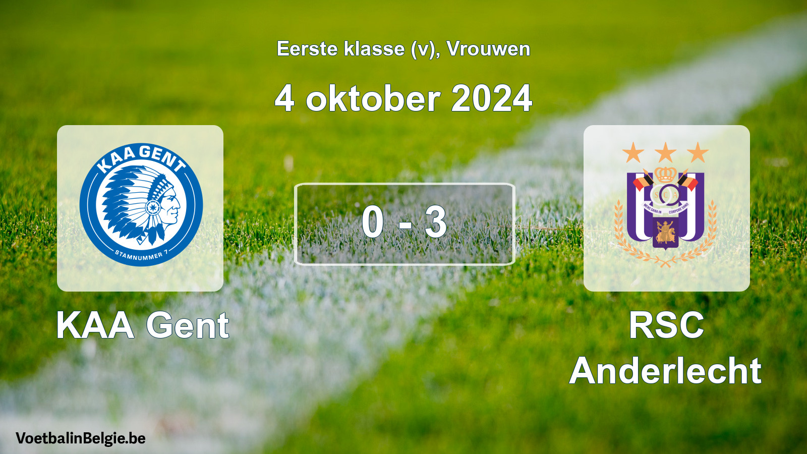 Played match women football: KAA Gent - RSC Anderlecht 0 - 3 (4 October 2024)