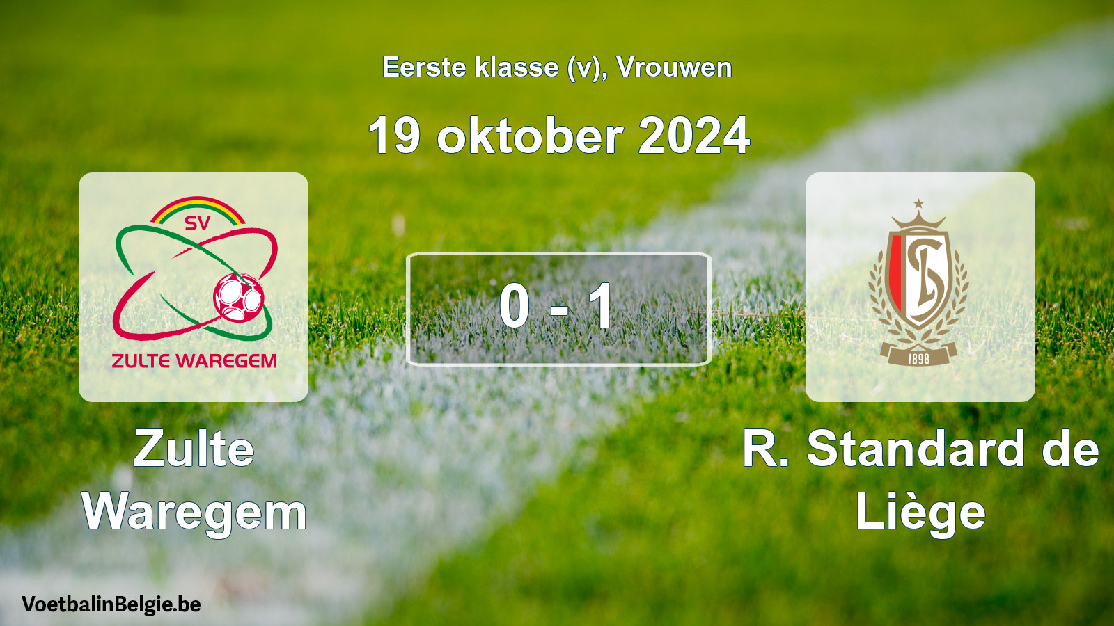 Played match women football: Zulte Waregem - R. Standard de Liège 0 - 1 (19 October 2024)