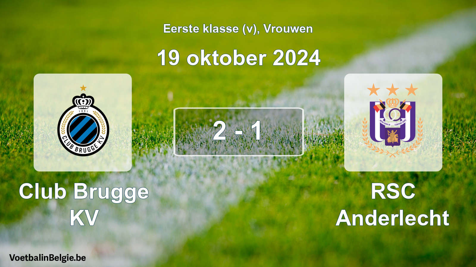Gespieltes Spiel frauen-Fußball: Club Brugge KV - RSC Anderlecht 2 - 1 (19 Oktober 2024)