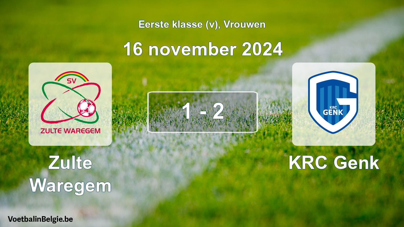 Played match women football: Zulte Waregem - KRC Genk 1 - 2 (16 November 2024)