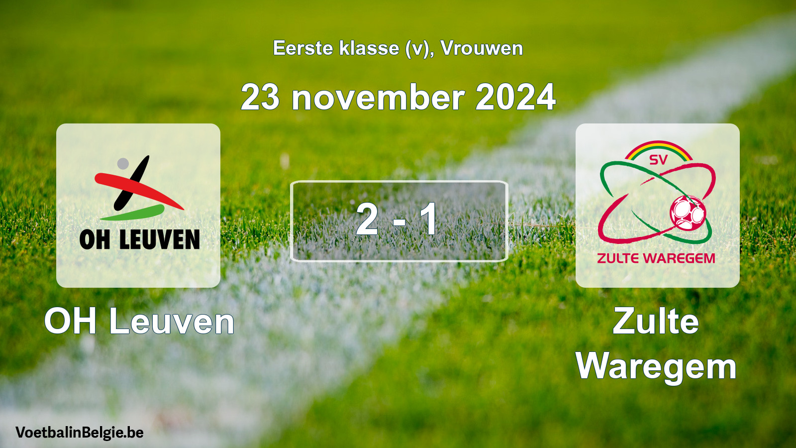 Played match women football: OH Leuven - Zulte Waregem 2 - 1 (23 November 2024)