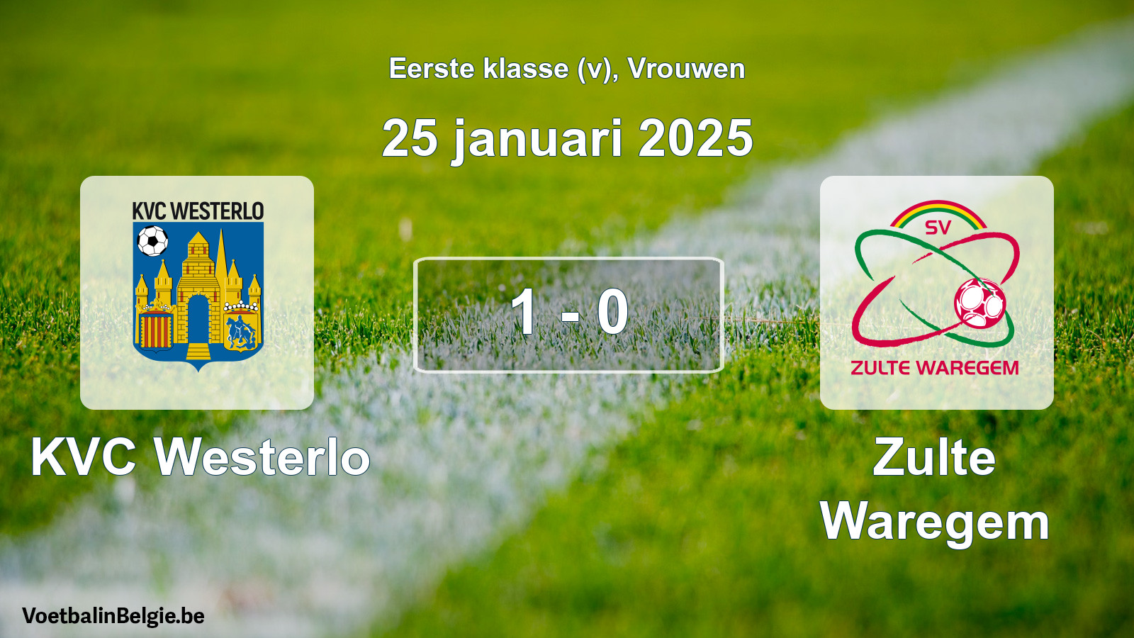 Played match women football: KVC Westerlo - Zulte Waregem 1 - 0 (25 January 2025)