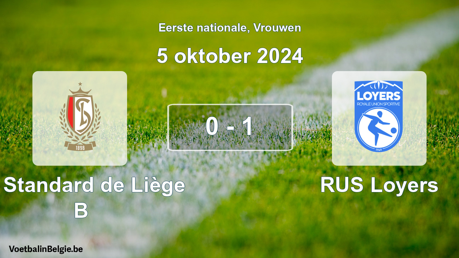Match joué football femmes: R. Standard de Liège B - RUS Loyers 0 - 1 (5 octobre 2024)