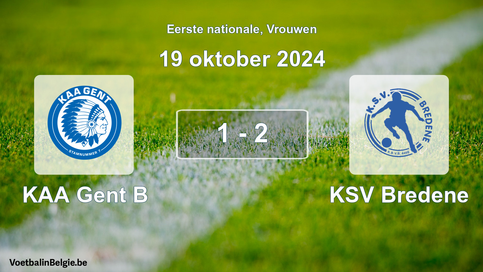 Played match women football: KAA Gent B - KSV Bredene 1 - 2 (19 October 2024)