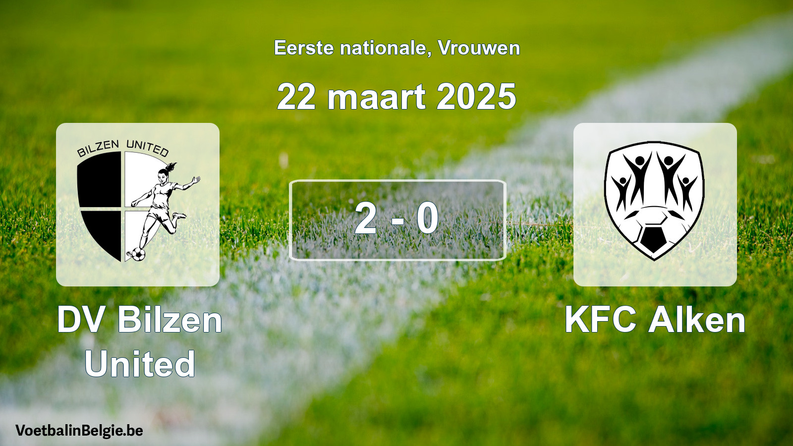 Gespieltes Spiel frauen-Fußball: DV Bilzen United - KFC Alken 2 - 0 (22 März 2025)